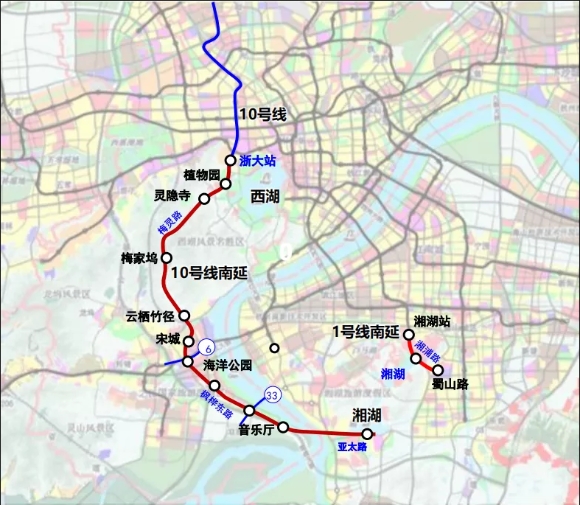 杭州地铁10号线南延穿越西湖群山地铁14号线利好银湖崇贤