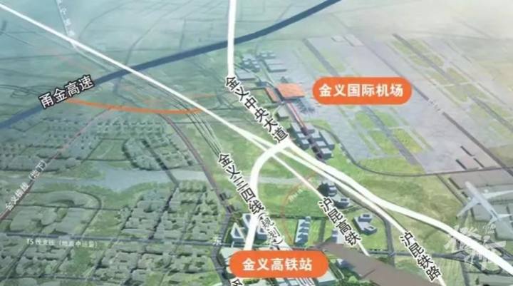 金义机场效果示意图规划中的金义国际机场,选址在金华市区与义乌市