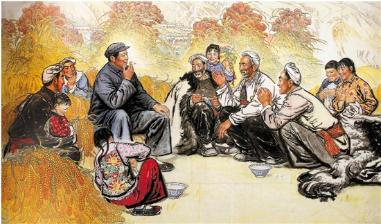 知心话（国画） 刘文西