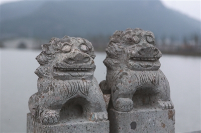 网上流传的湘湖三期两只怪狮子