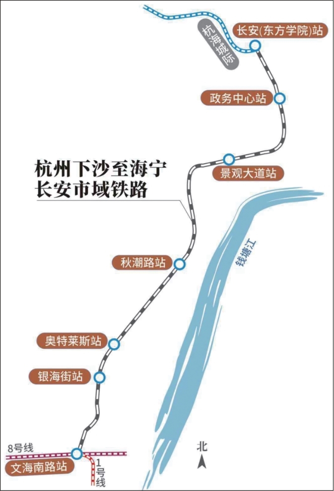 杭州下沙至海宁长安市域铁路 制图 高薇